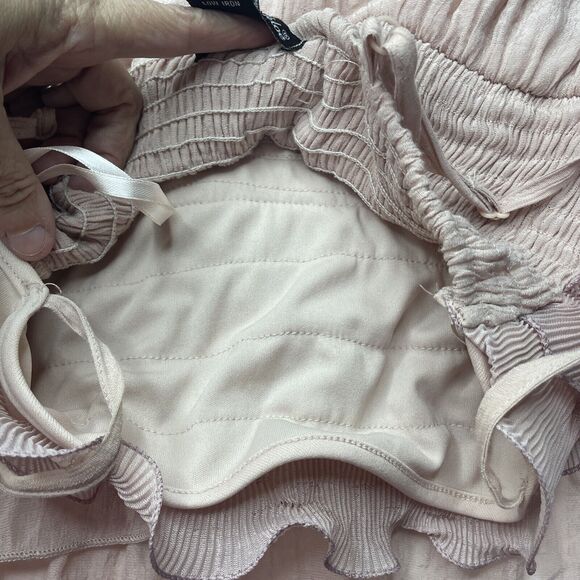 Rachael & Chloe Pink Layered Ruffles Strapless Party Dress Size Medium Lined - Picture 11 of 11